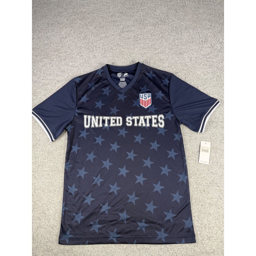 Icon Sports USA Soccer Jersey Mens Small NavyBlue Stars Official Merchandise NWT